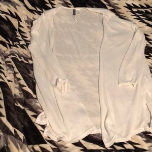 Long sleeved white cardigan